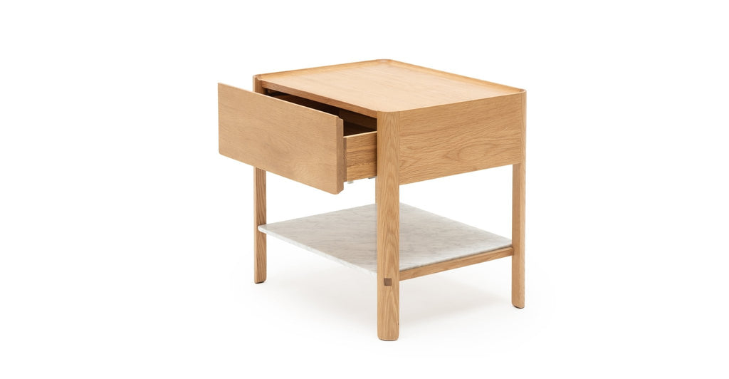 Tye Nightstand 60 - Light Oak & Bianca Carrara - THE LOOM COLLECTION