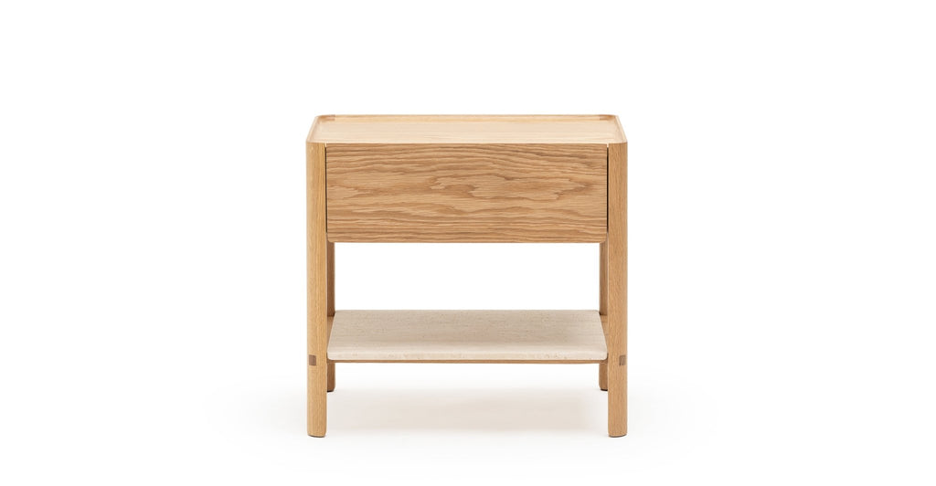 Tye Nightstand 60 - Light Oak & Travertine - THE LOOM COLLECTION