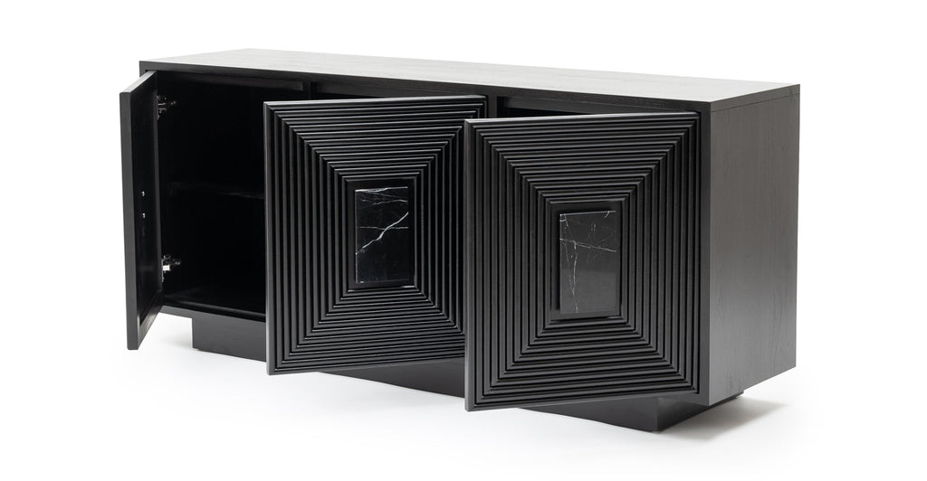 Verona 3 Door Sideboard - Black - THE LOOM COLLECTION