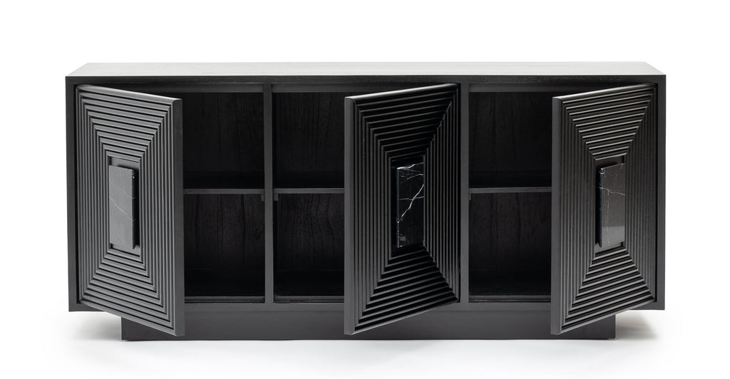 Verona 3 Door Sideboard - Black - THE LOOM COLLECTION