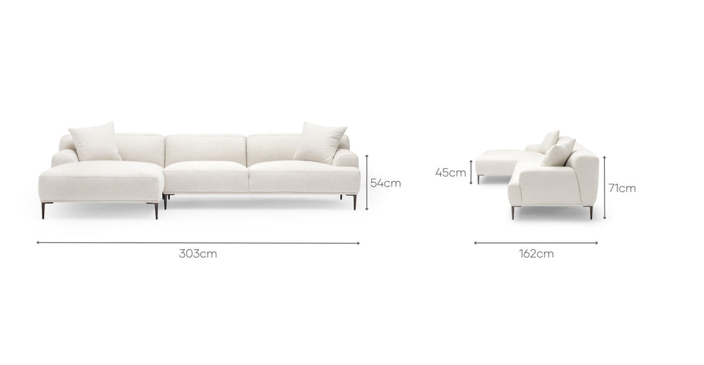 AMELIA EXTRA LARGE L-SHAPED SOFA - CANVAS WHITE - THE LOOM COLLECTION