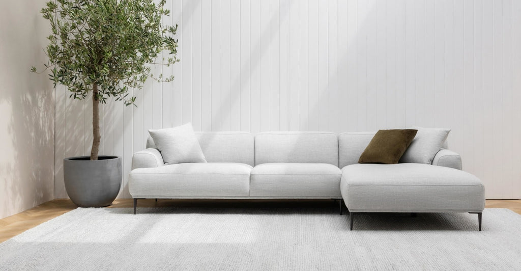 AMELIA EXTRA LARGE L-SHAPED SOFA - SILVER - THE LOOM COLLECTION