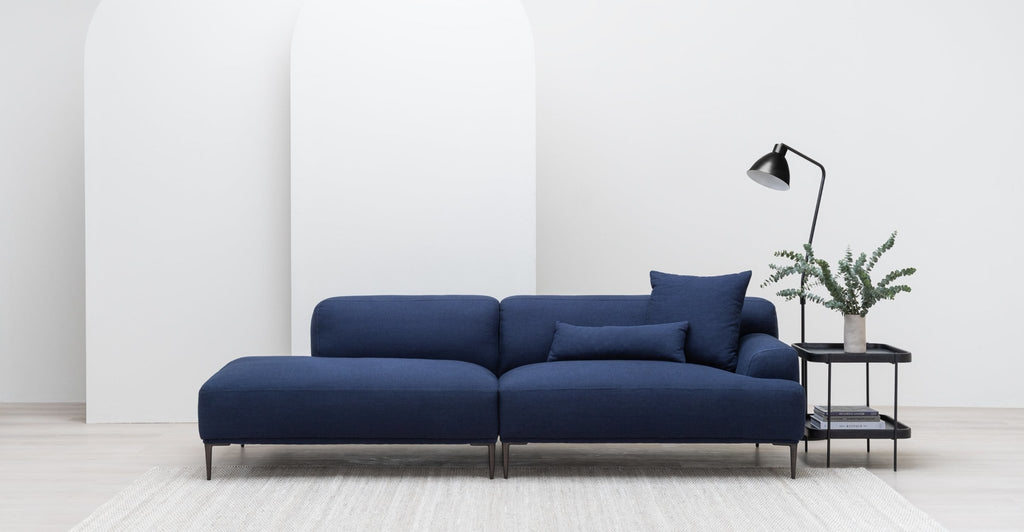 AMELIA OPEN END SOFA - MIDNIGHT BLUE - THE LOOM COLLECTION