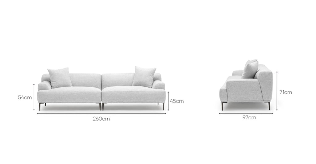 AMELIA SOFA -SILVER - THE LOOM COLLECTION