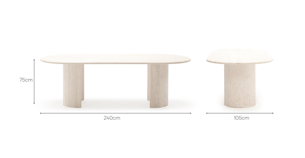 AMIRI DINING TABLE - TRAVERTINE - THE LOOM COLLECTION
