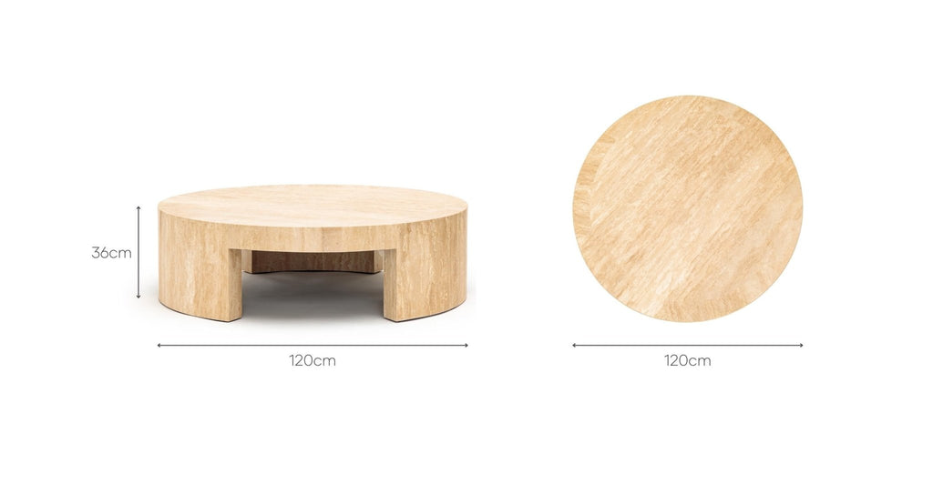 ARNO ROUND COFFEE TABLE - TRAVERTINE - THE LOOM COLLECTION