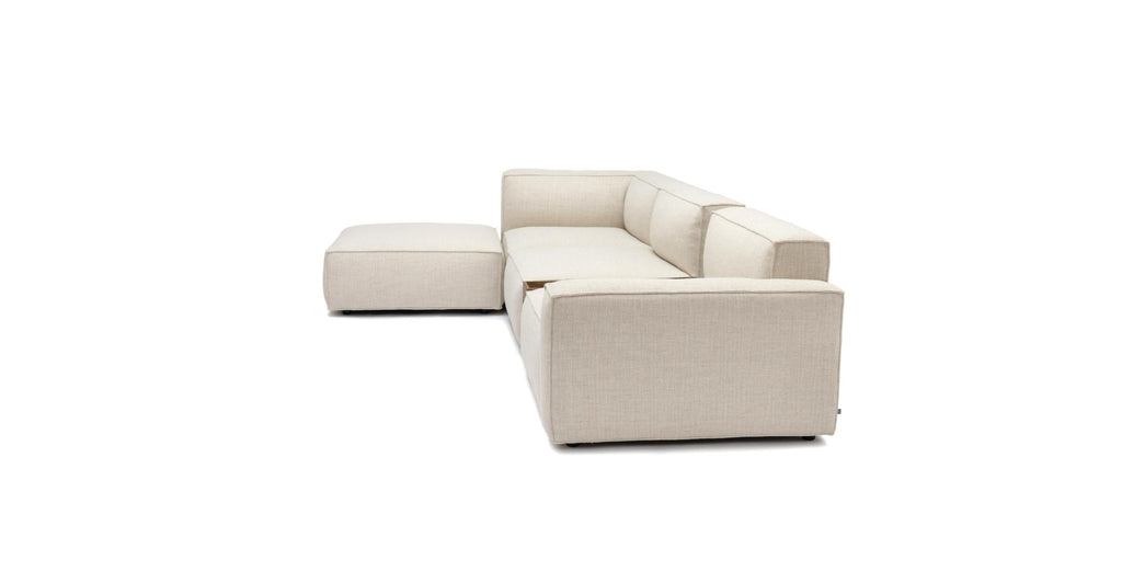 BAKER CORNER SOFA WITH OTTOMAN & STORAGE - OATMEAL - THE LOOM COLLECTION