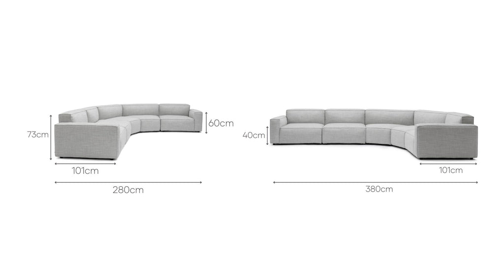 BAKER CURVED EXTRA LARGE SOFA - DIAMOND - THE LOOM COLLECTION