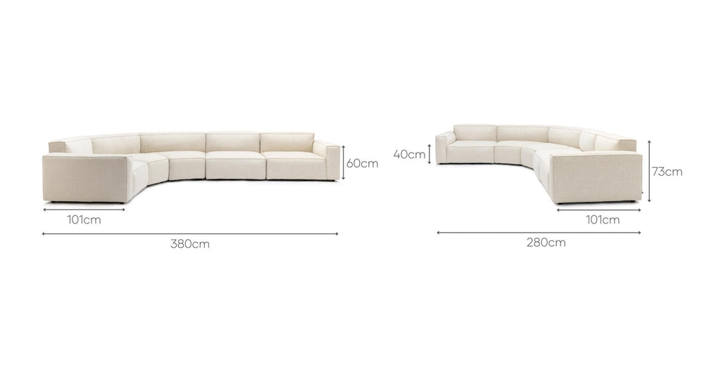 BAKER CURVED EXTRA LARGE SOFA - OATMEAL - THE LOOM COLLECTION