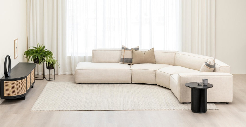 BAKER CURVED LARGE OPEN SOFA - OATMEAL - THE LOOM COLLECTION