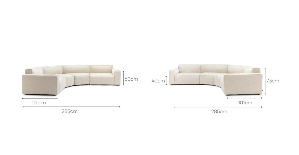 BAKER CURVED LARGE SOFA - OATMEAL - THE LOOM COLLECTION
