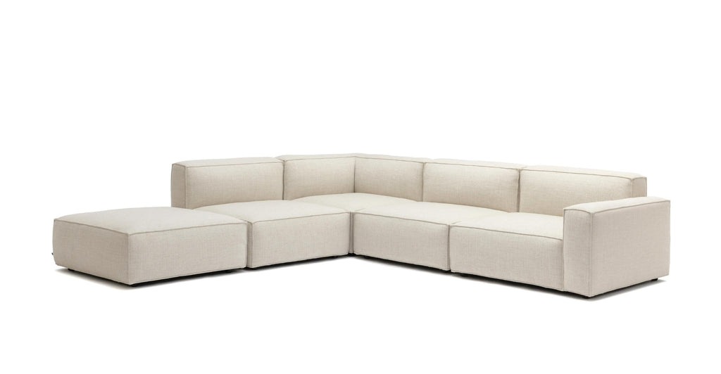 BAKER LARGE CORNER SOFA WITH OTTOMAN - OATMEAL - THE LOOM COLLECTION