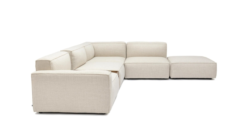 BAKER LARGE CORNER SOFA WITH OTTOMAN & STORAGE - OATMEAL - THE LOOM COLLECTION