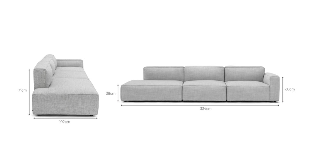 BAKER LARGE OPEN END SOFA - DIAMOND - THE LOOM COLLECTION