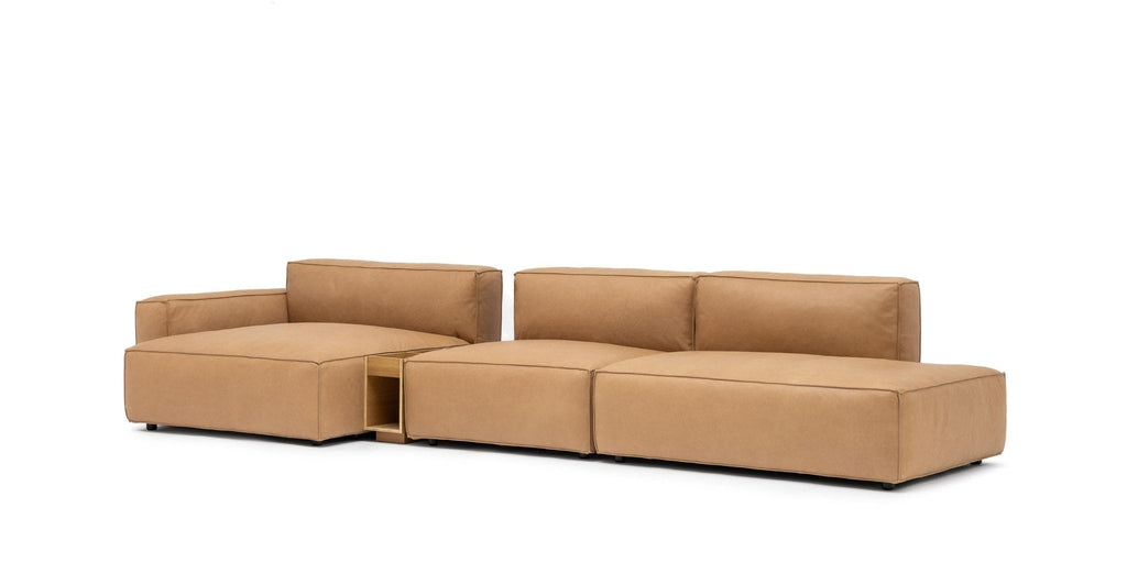 BAKER MEGA LOUNGE SOFA WITH STORAGE - PECAN LEATHER - THE LOOM COLLECTION