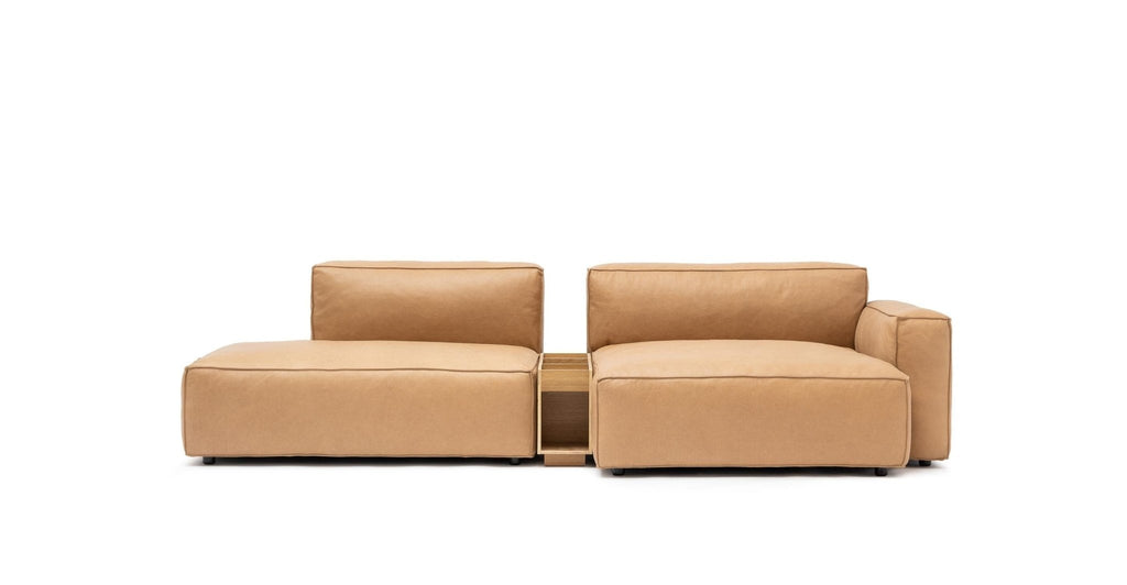 BAKER SECTIONAL WITH STORAGE - PECAN LEATHER - THE LOOM COLLECTION