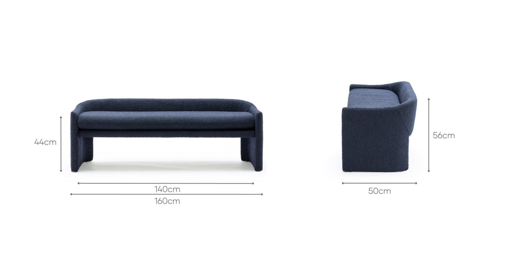 CAMDEN BENCH - NAVY BOUCLE - THE LOOM COLLECTION