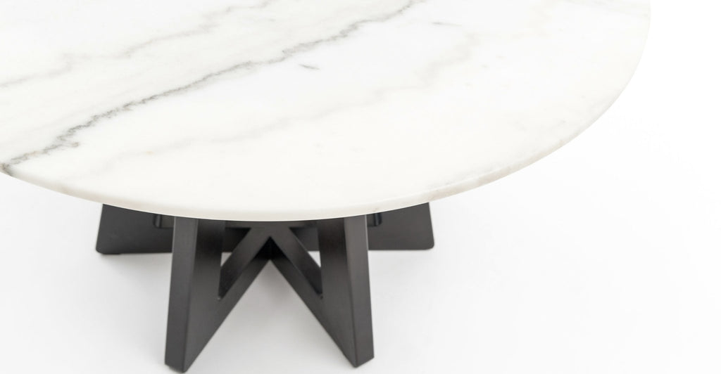 CHANTILLY DINING TABLE - BLACK ASH & BIANCA CARRARA - THE LOOM COLLECTION