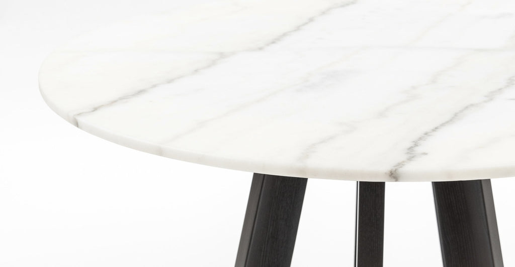 CHANTILLY DINING TABLE - BLACK ASH & BIANCA CARRARA - THE LOOM COLLECTION