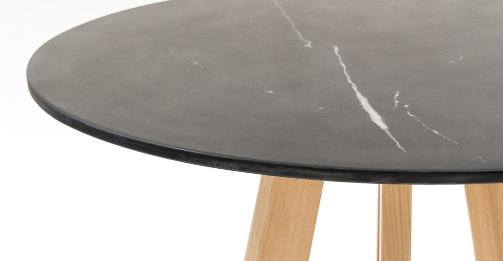 CHANTILLY DINING TABLE - LIGHT ASH & NERO MARQUINA MARBLE - THE LOOM COLLECTION