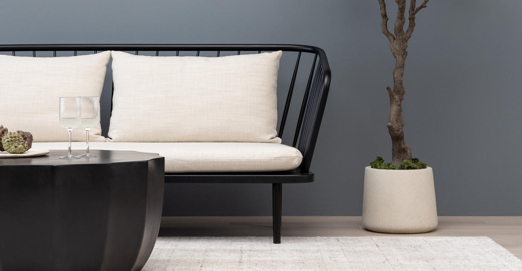 CHARLES SOFA - BLACK & WEST LAKE GESSO - THE LOOM COLLECTION