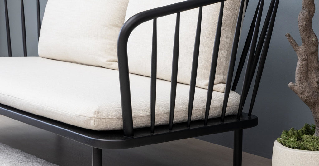 CHARLES SOFA - BLACK & WEST LAKE GESSO - THE LOOM COLLECTION