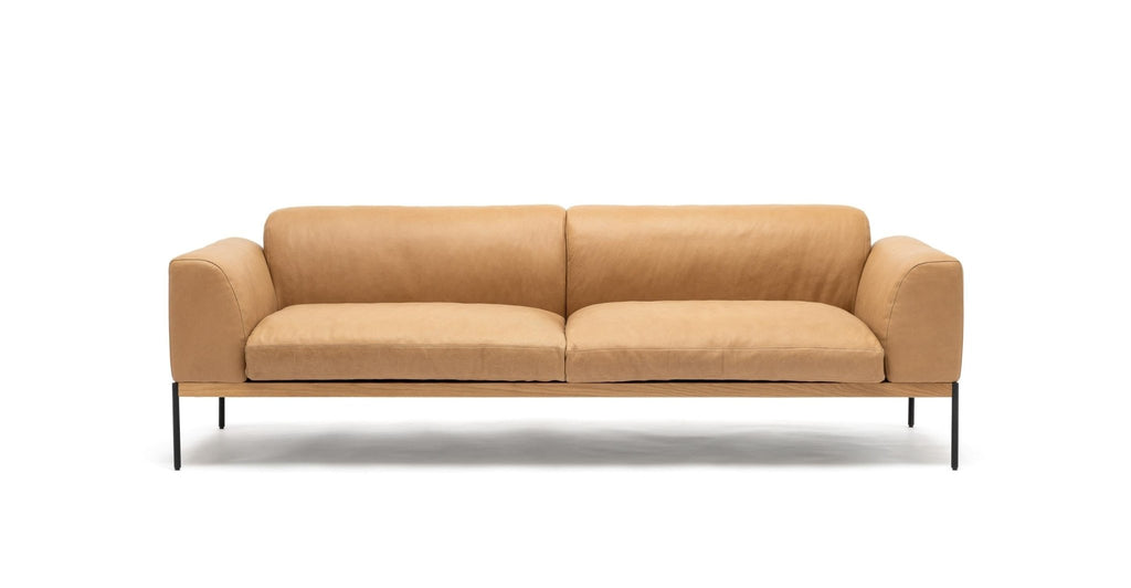 DEPARTMENT 235 SOFA - OAK & MONTANA CANYON TAN LEATHER - THE LOOM COLLECTION