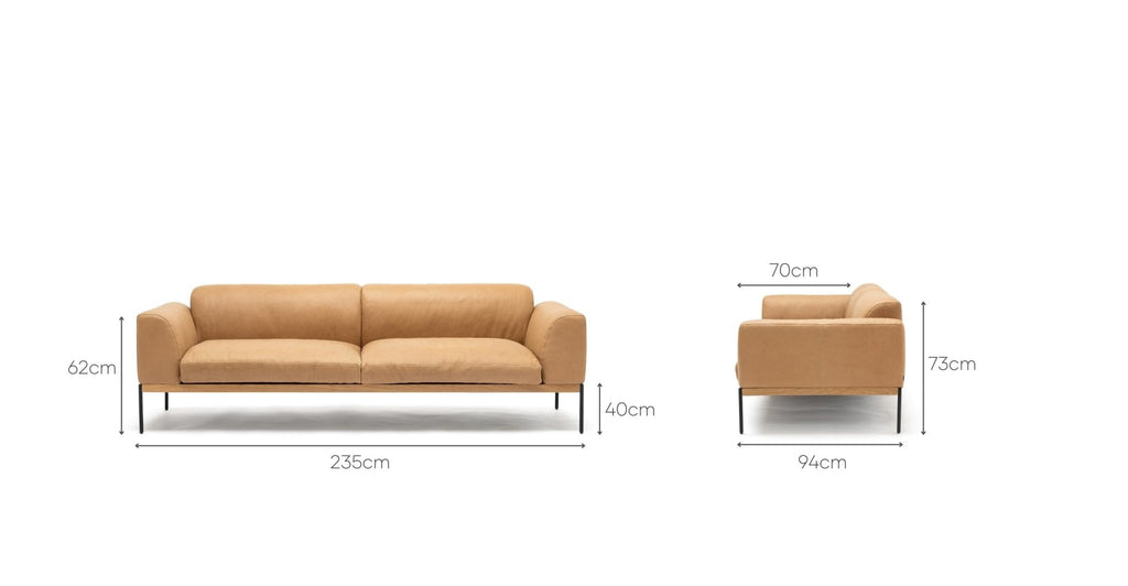 DEPARTMENT 235 SOFA - OAK & MONTANA CANYON TAN LEATHER - THE LOOM COLLECTION
