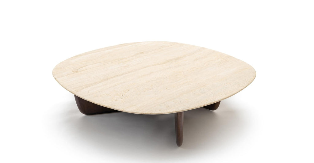 EDEN COFFEE TABLE 120 - SMOKED OAK & TRAVERTINE - THE LOOM COLLECTION
