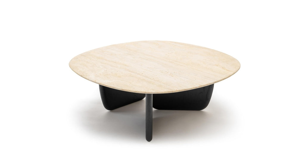 EDEN COFFEE TABLE 90 - BLACK OAK & TRAVERTINE - THE LOOM COLLECTION