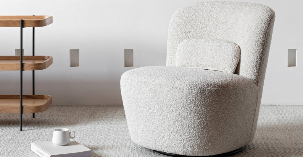 ERIN SWIVEL ACCENT CHAIR - IVORY BOUCLÉ - THE LOOM COLLECTION