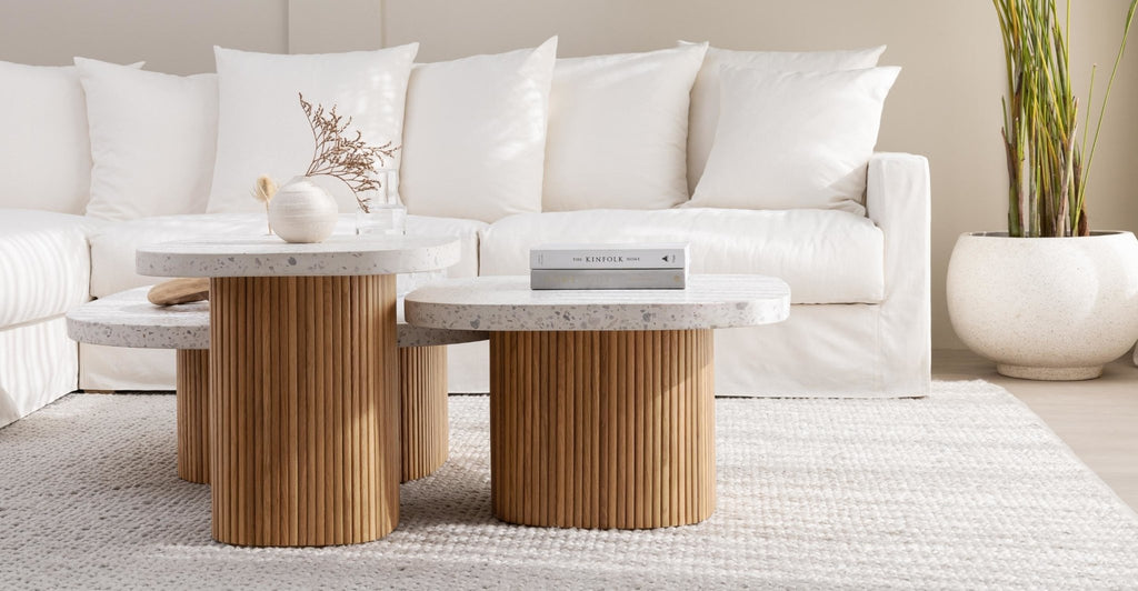 GION COFFEE TABLE 70 - LIGHT OAK & NOUGAT - THE LOOM COLLECTION