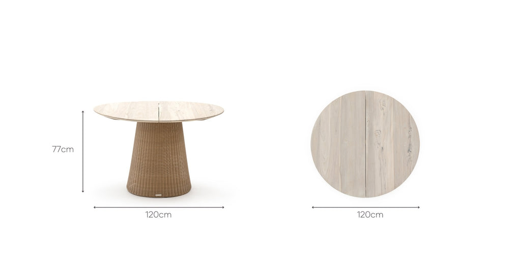 GIRONA DINING TABLE - AGE TEAK & NATURAL - THE LOOM COLLECTION