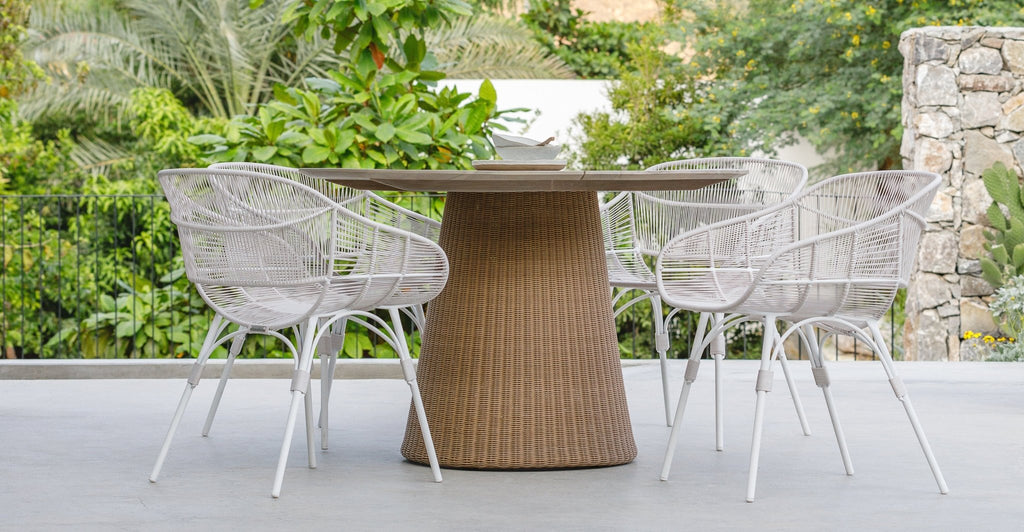 GIRONA DINING TABLE - AGE TEAK & NATURAL - THE LOOM COLLECTION