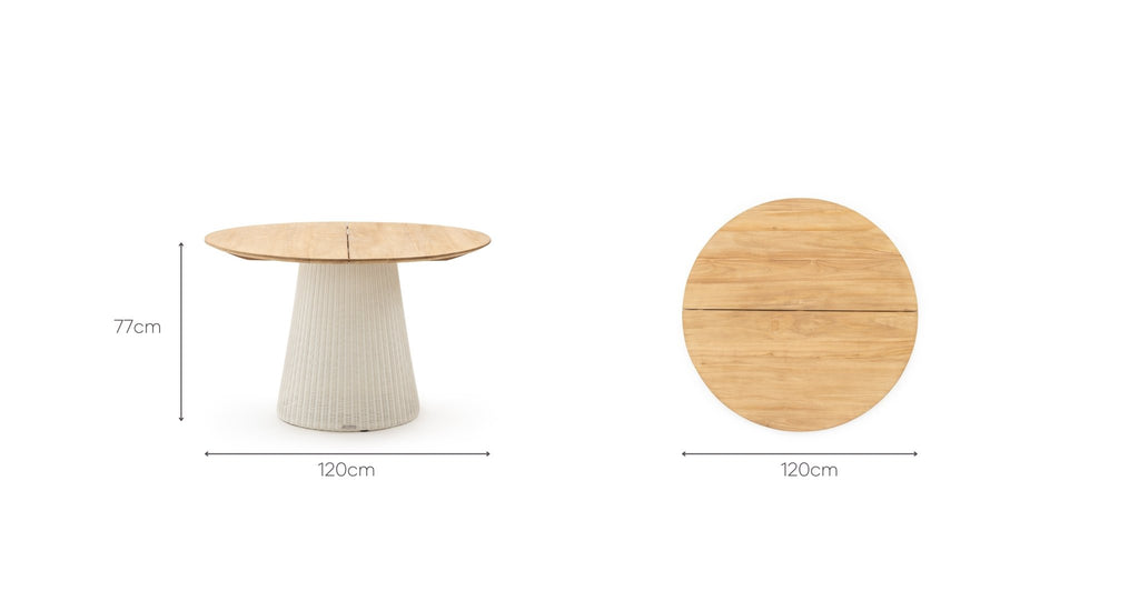 GIRONA DINING TABLE - HONEY & STONEWHITE - THE LOOM COLLECTION