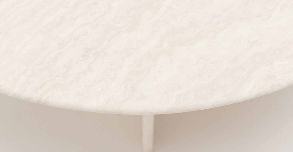 HAVEN ROUND COFFEE TABLE - WHITE TRAVERTINE - THE LOOM COLLECTION
