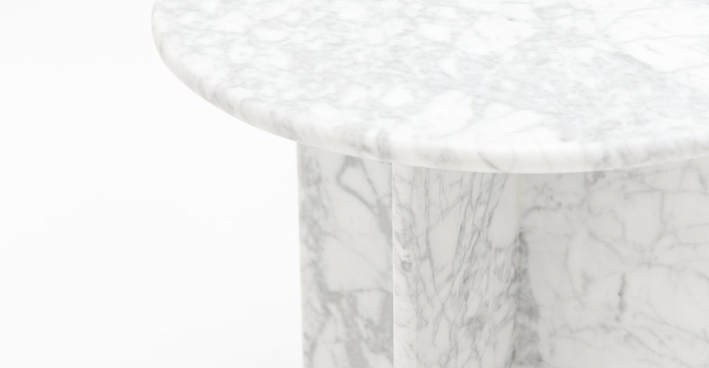 HAVEN ROUND SIDE TABLE - CARRARA MARBLE - THE LOOM COLLECTION