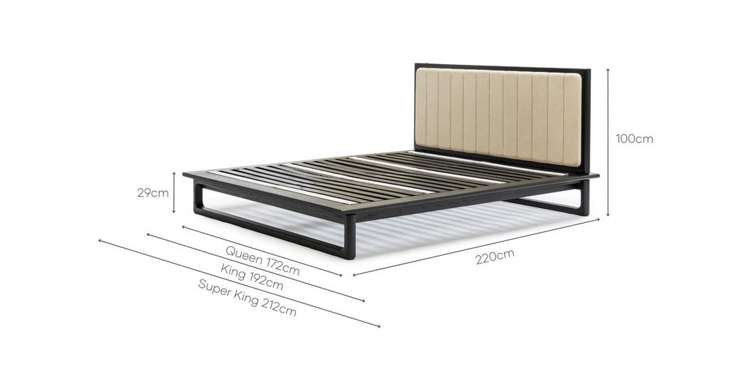 HOVER BED - BLACK OAK & ALABAMA LIMESTONE - THE LOOM COLLECTION
