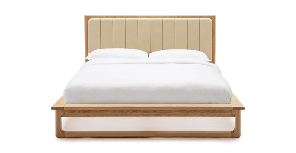 HOVER BED - LIGHT OAK & ALABAMA LIMESTONE - THE LOOM COLLECTION