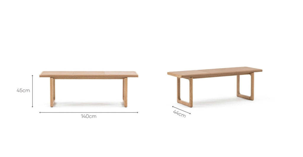 HOVER BENCH - LIGHT OAK & PECAN - THE LOOM COLLECTION