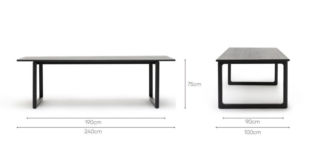 HOVER DINING TABLE - BLACK OAK - THE LOOM COLLECTION