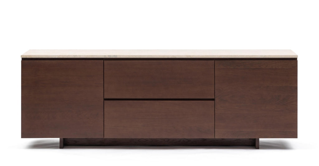 KAMI 220 SIDEBOARD - SMOKED OAK & TRAVERTINE - THE LOOM COLLECTION