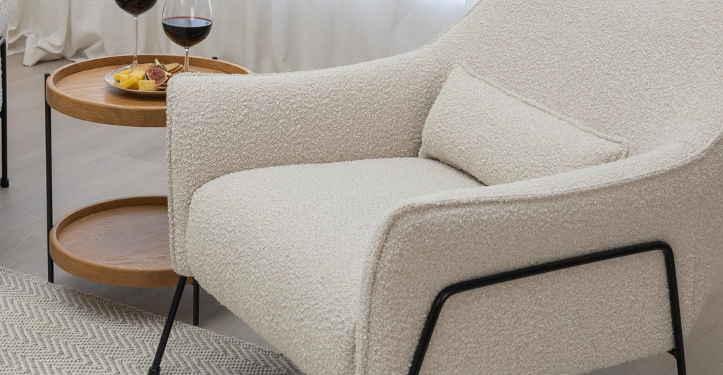 KUBIK ACCENT CHAIR - IVORY BOUCLE.