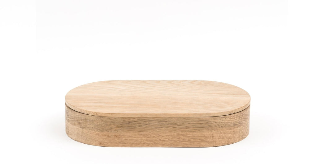 LEA OVAL JEWELRY BOX - NATURAL WOOD - THE LOOM COLLECTION