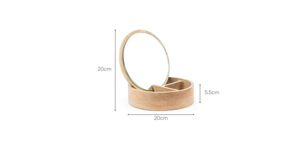 LEA ROUND JEWELRY BOX SMALL - NATURAL WOOD - THE LOOM COLLECTION