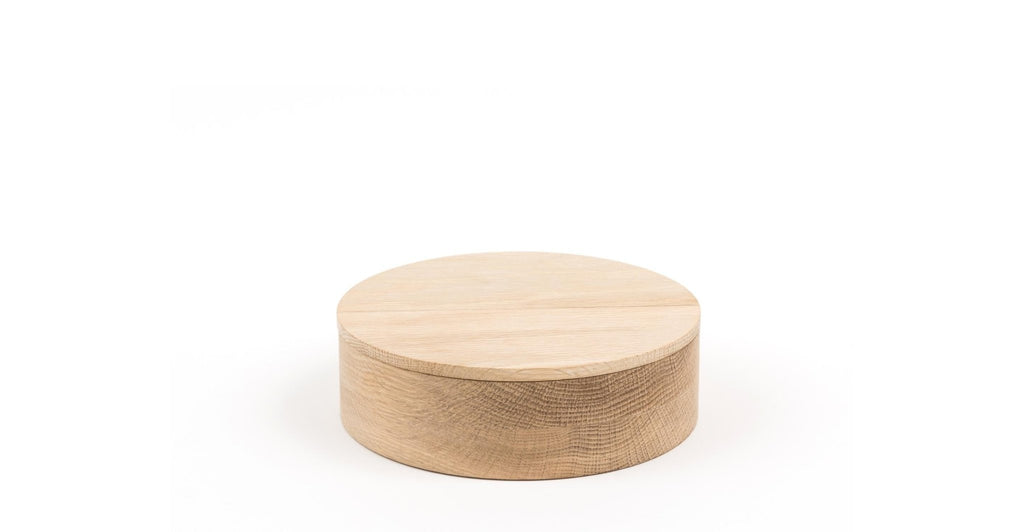 LEA ROUND JEWELRY BOX SMALL - NATURAL WOOD - THE LOOM COLLECTION