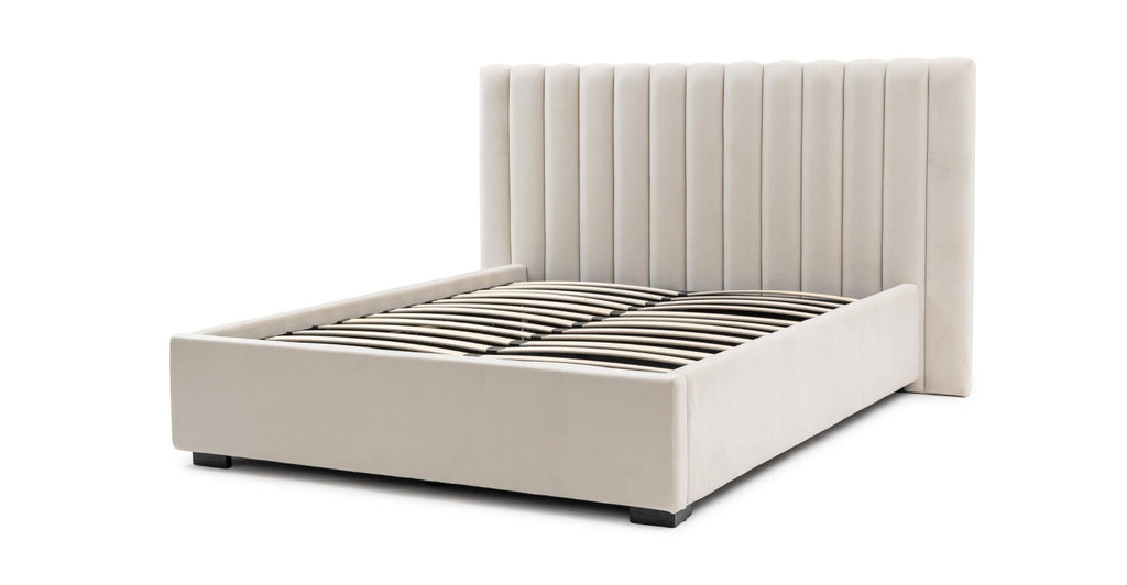MARTINA BED WITH STORAGE - BEIGE - THE LOOM COLLECTION