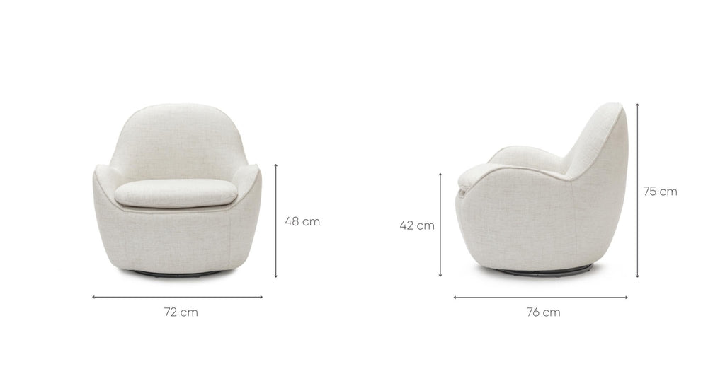MOBY SWIVEL ACCENT CHAIR - BEIGE.