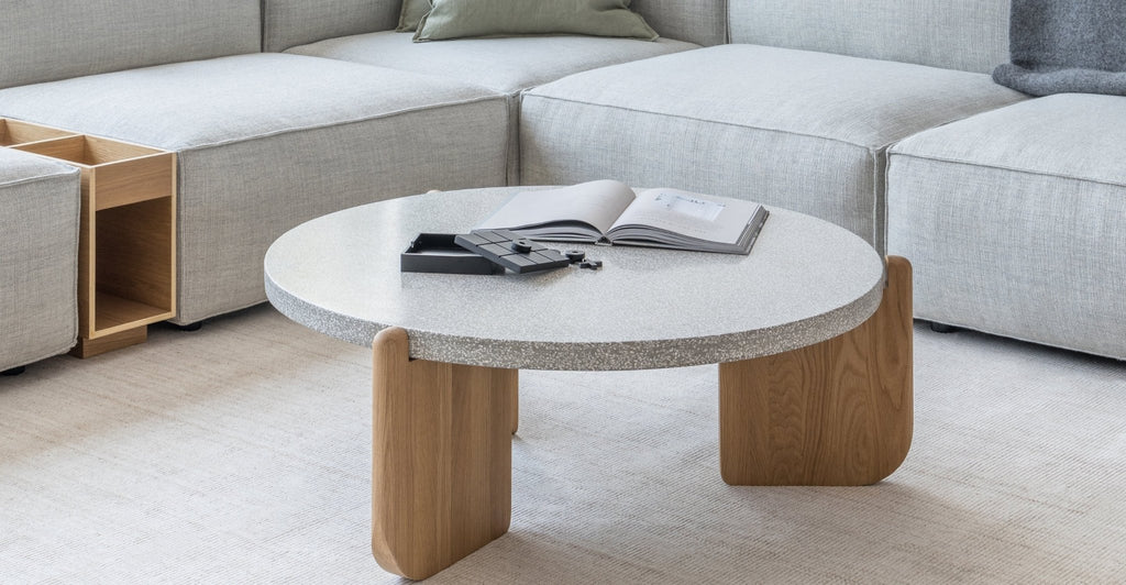 NATIVE COFFEE TABLE - WARM CEMENT & LIGHT OAK - THE LOOM COLLECTION