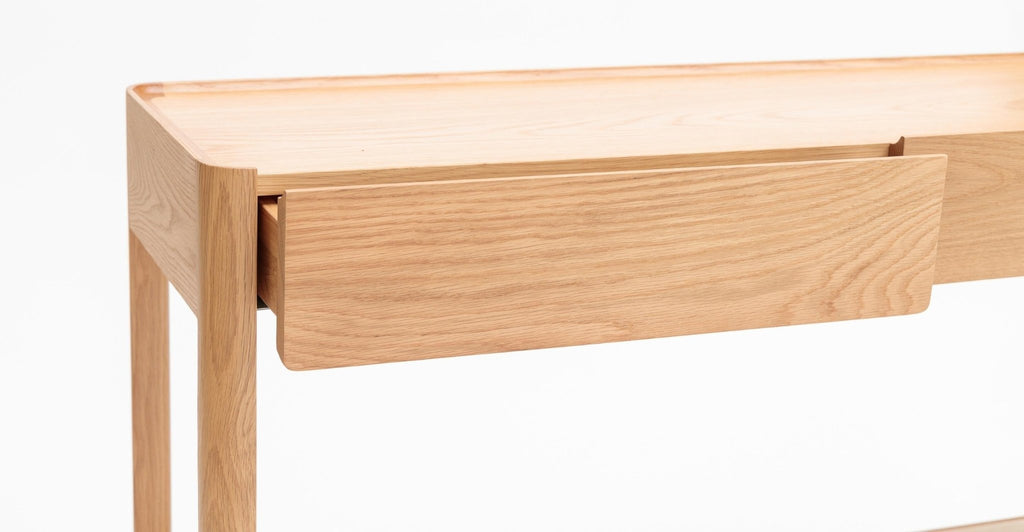 NELL CONSOLE - LIGHT OAK & TRAVERTINE - THE LOOM COLLECTION